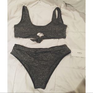 Zaful Heathered Front Tied Bikini Set NWT Size L